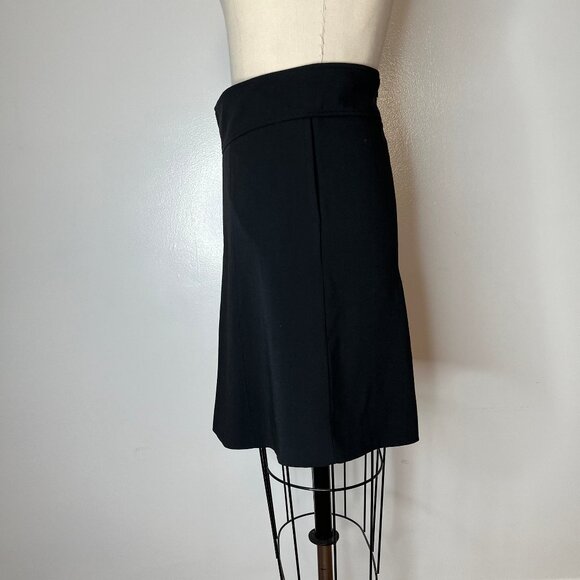 Patrizia Pepe Black A-Line Skirt, Size 42, Inverted Peats, Back Slit - Picture 5 of 7